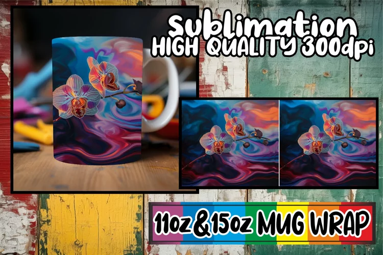 Vintage Blossom Delight: Spring Mug Wrap Sublimation