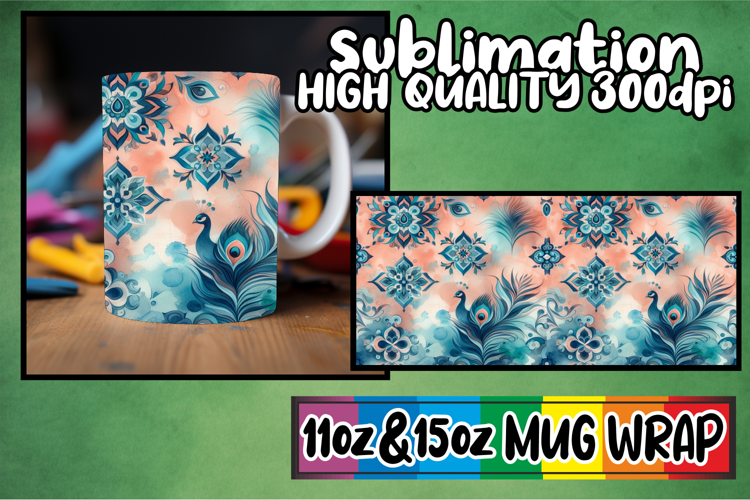 Bright beginnings sublimation mug wrap, Watercolor Pattern