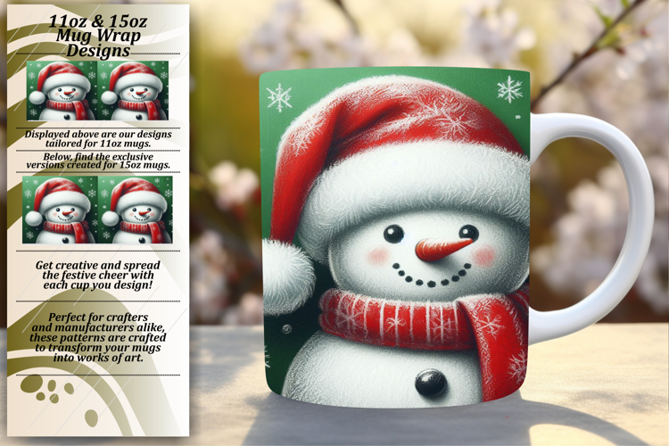 Sassy 15oz Mug Wrap Png Template , Snowman