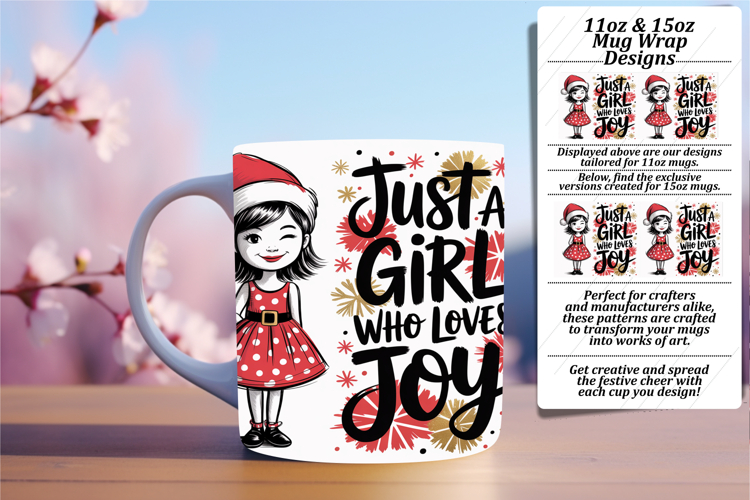 Sweet 15oz Mug Wrap Png Design , Just A Girl
