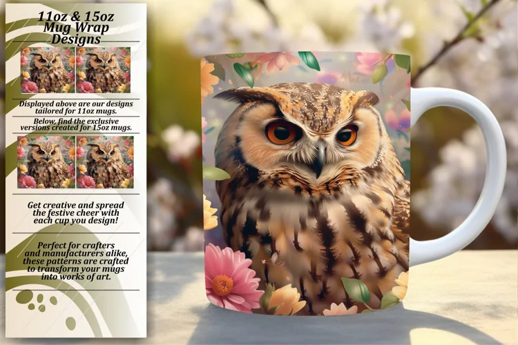 Springtime Owl Design Mug Sublimation