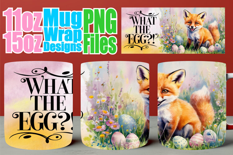Joyful vibes sublimation mug wrap, Easter example image 1