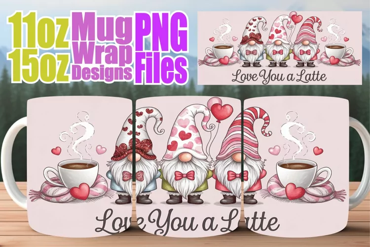 Unique charm 11oz 15oz sublimation wrap, Love Gnome