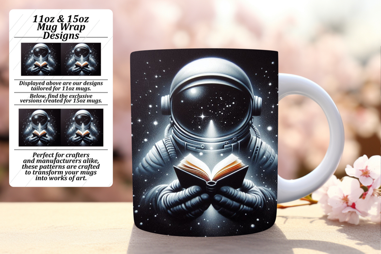 Sublime 11oz Mug Wrap Png Artwork , Astronaut