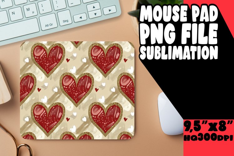 Timeless Mouse Pad Sublimation Style, Heart