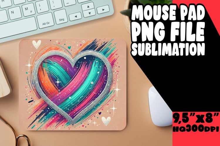 joyful MOUSE MAT Sublimation Style, Heart example image 1