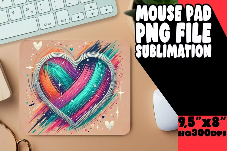 joyful MOUSE MAT Sublimation Style, Heart