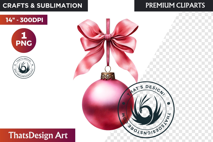 Christmas Baubles Clipart, Festive Holiday Ornaments PNG