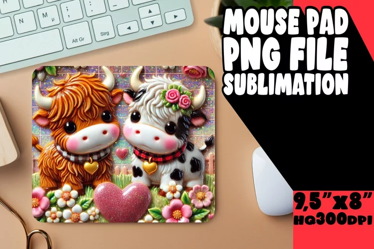Blissful Mouse Pad Sublimation Ideas, Cupid