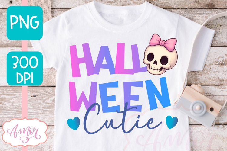 Halloween Cutie shirt PNG for Sublimation, Cute skull PNG