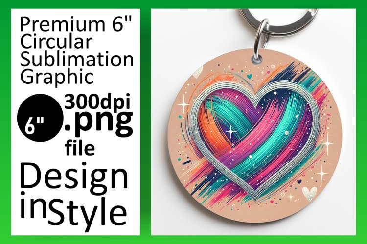 Elegant Circle Design for Sublimation , Heart