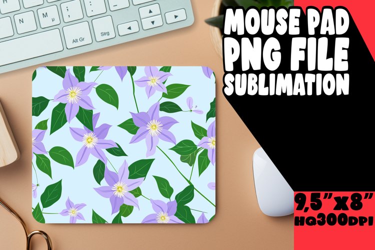 Pastel Boho Garden Mouse Pad Design PNG