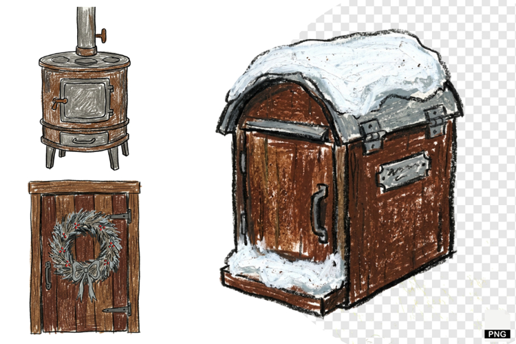 Rustic Winter Days Clipar