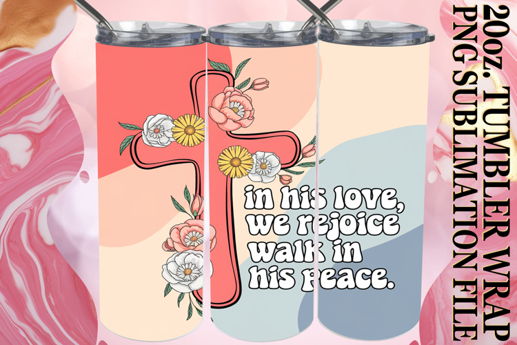 Heartfelt dreams 20oz tumbler wrap, Cross