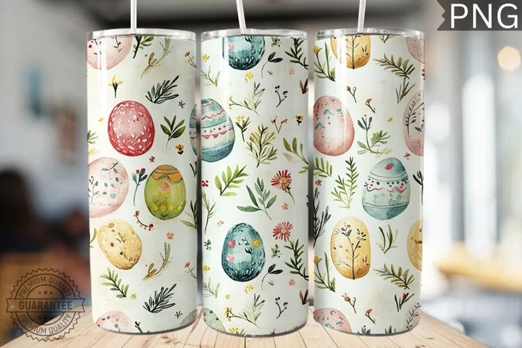 Spring Easter Tumbler Wrap - High Quality 300 Dpi