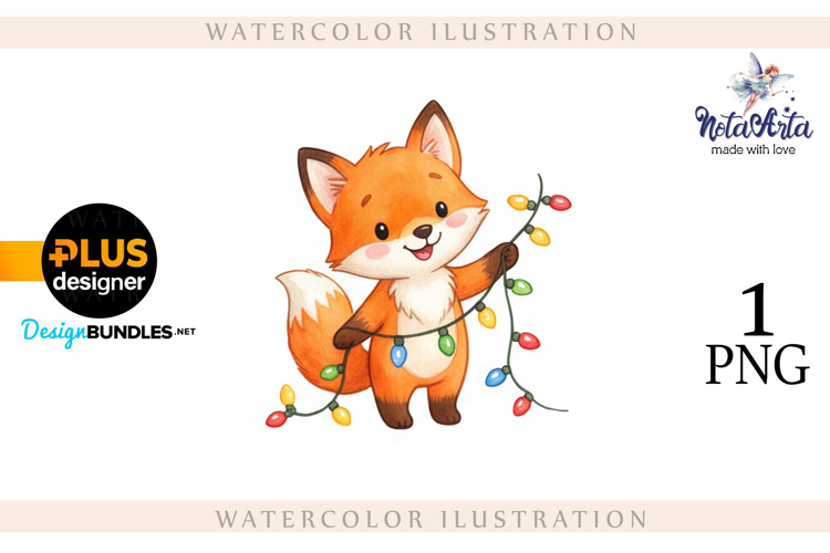 Illustration of a cute Christmas fox