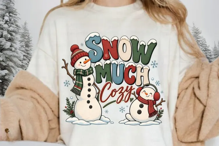 Snow Much Cozy PNG,Cute Snowman Christmas Sublimation Design