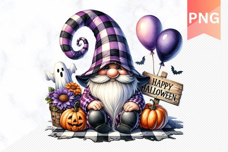 Halloween Gnome Sublimation - Clipart PNG Design