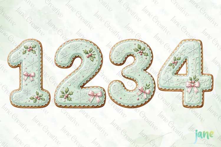 Christmas Cookie Number Clipart