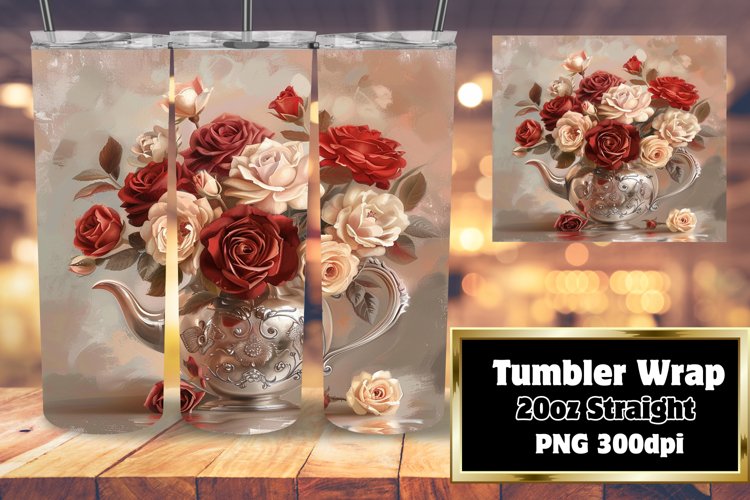 Watercolor Blossom Tumbler Design: Garden Serenity