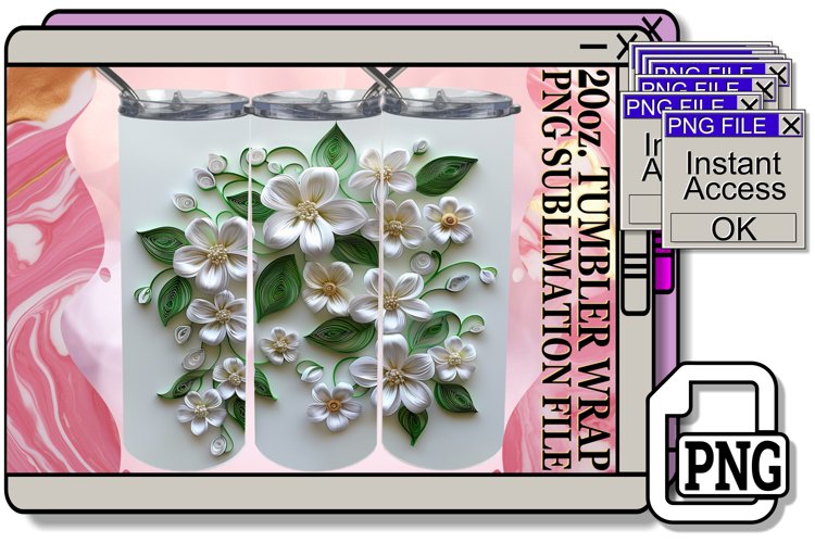 Enchanting Blooming Whimsical 3D Petal 20oz Tumbler Wrap example image 1