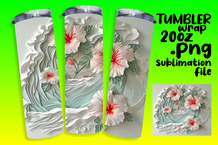 20oz Tumbler Wrap - 3D Floral Hole Sublimation