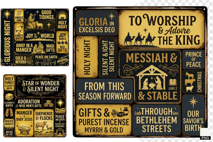 Christmas Nativity Signs PNG