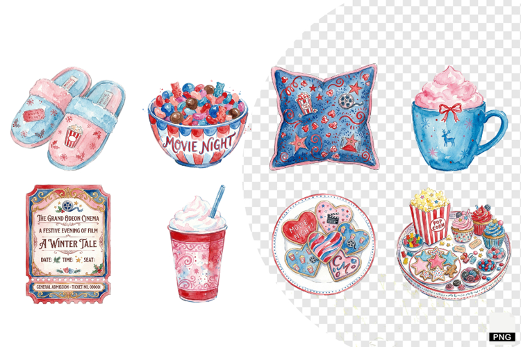 Cozy Movie Night Clipart