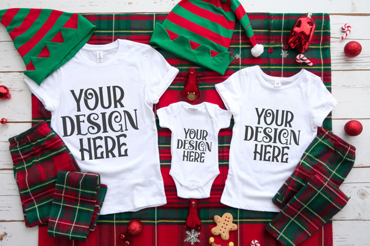 Christmas Family Matching Group T-Shirt Mockup