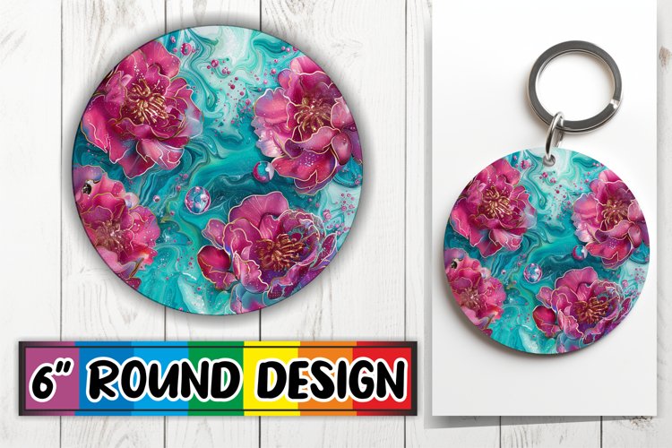 Sublimation Spring Blossom Round Design Blooming example image 1