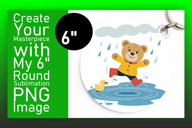 Playful Round Design Car Coaster PNG , Cute Bear