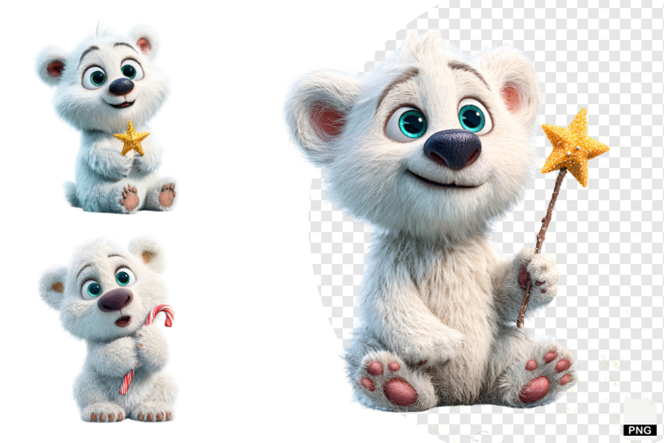 Winter Polar Bear Cub Clipart