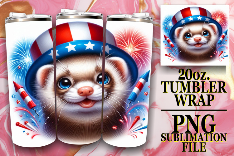 JOYFUL PRESENT 20oz TUMBLER WRAP, USA Animals