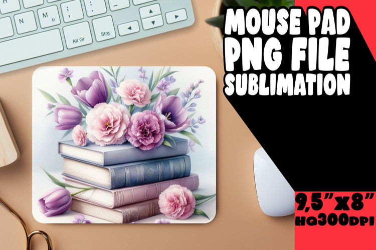 Joyful Mouse Mat Design PNG, Books
