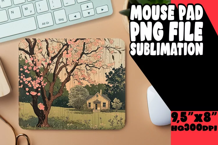Blossom Retreat: Spring Mouse Pad Design