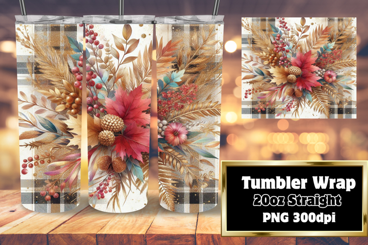 Sublimation Artwork for 20oz Tumblers , Autumn Flower