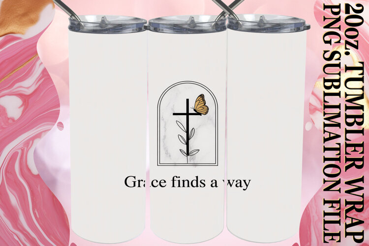 Happy hearts 20oz tumbler wrap, Religious example image 1