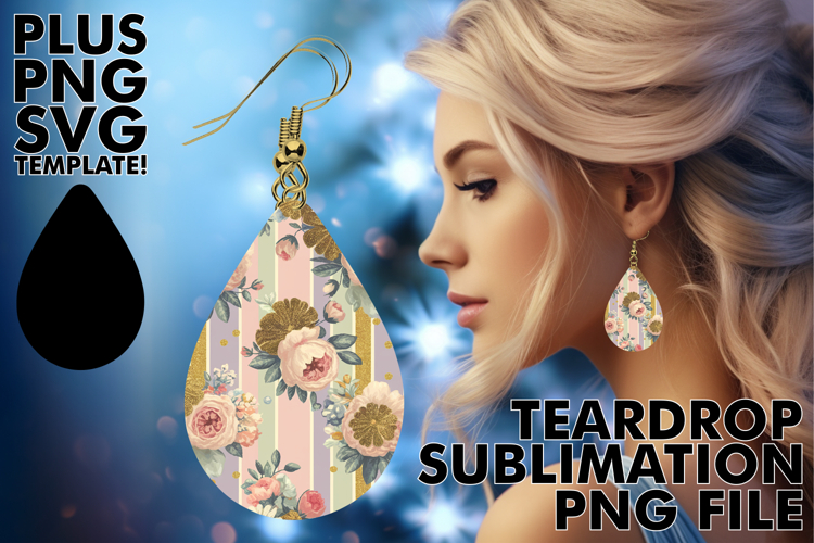 Radiant TEARDROP Earrings Magic, Gold Flower