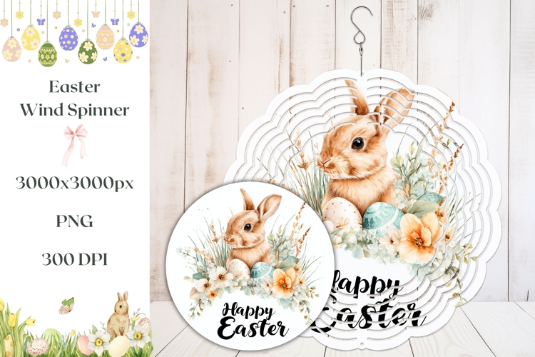 Easter Wind Spinner, Happy Easter Bunny Wind Spinner