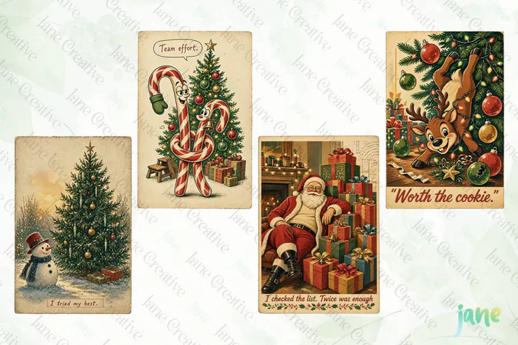 Funny Christmas Card Clipart