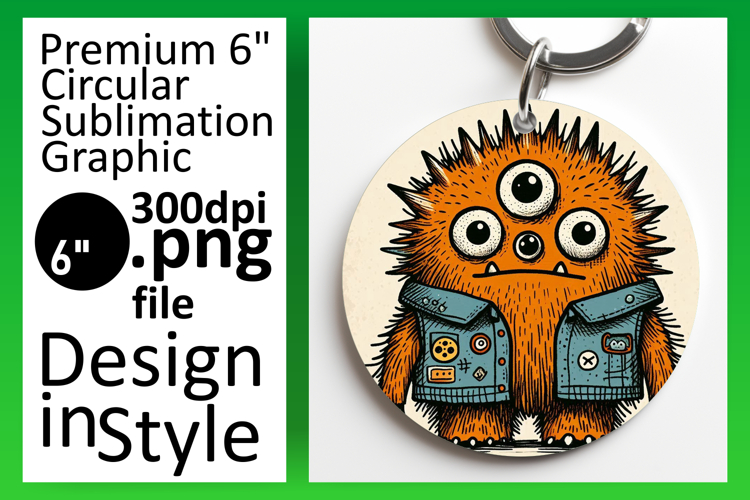 Artful Circle PNG for Coaster Design , Monster