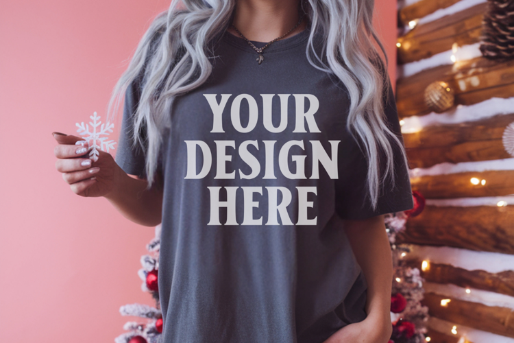 Pepper Christmas Comfort Colors 1717 Mockups, CC 1717 m