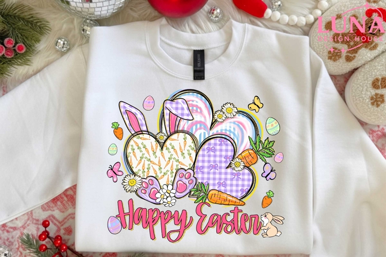 Happy Easter PNG, Coquette Easter Bunny Png, Retro Easter