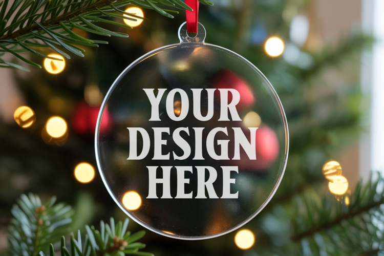 Acrylic Christmas Ornament Mockups , acrylic blank mockup