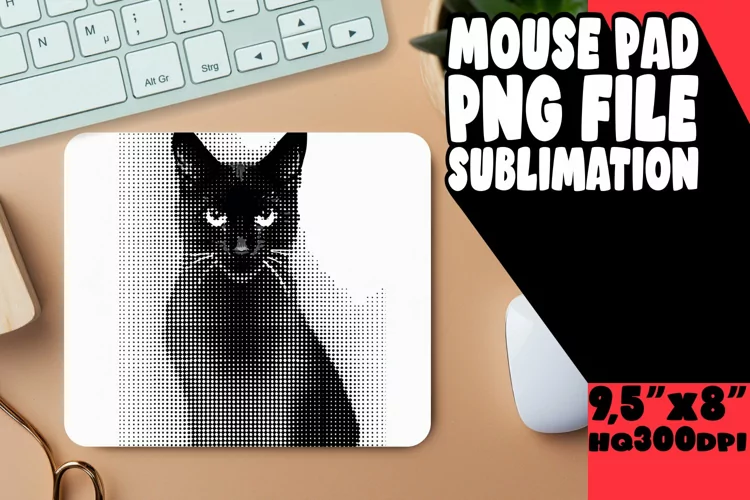 Charming Cat Design Mouse Pad
