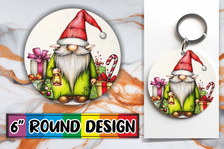 Festive Holiday Round Design Sublimation PNG
