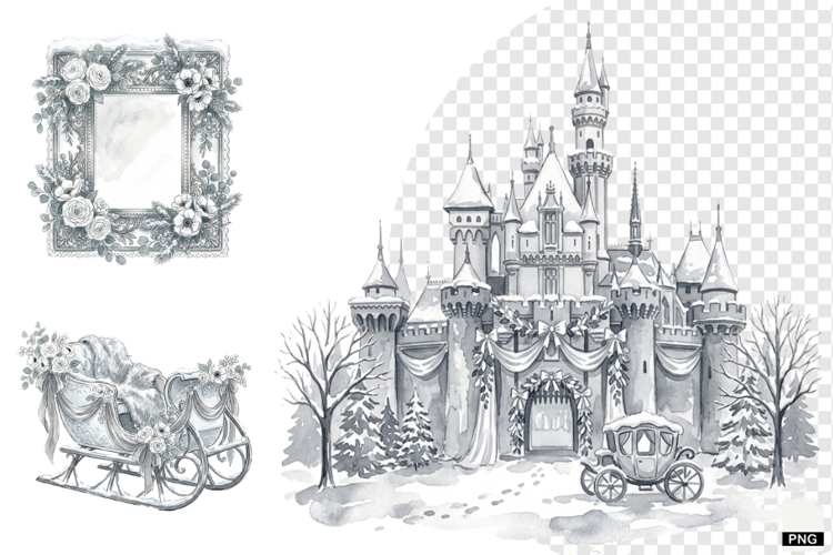 Snowy Romance Wedding Clipart