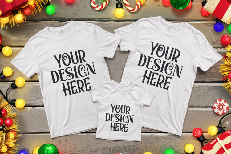 Christmas Family Matching Group Flat Lay Mockup