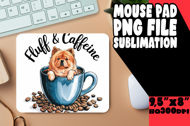 WHIMSICAL mouse PAD Creative Design, Coffee Dog