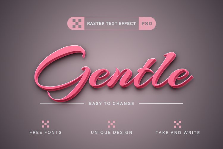 Gentle - Editable Text Effect, Font Style example image 1